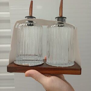 Glass oil and vinegar jars